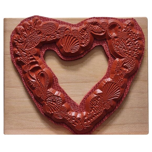 Heart-Shaped Sea Shell Rubber Stamp By Toybox - Picture 2 of 5
